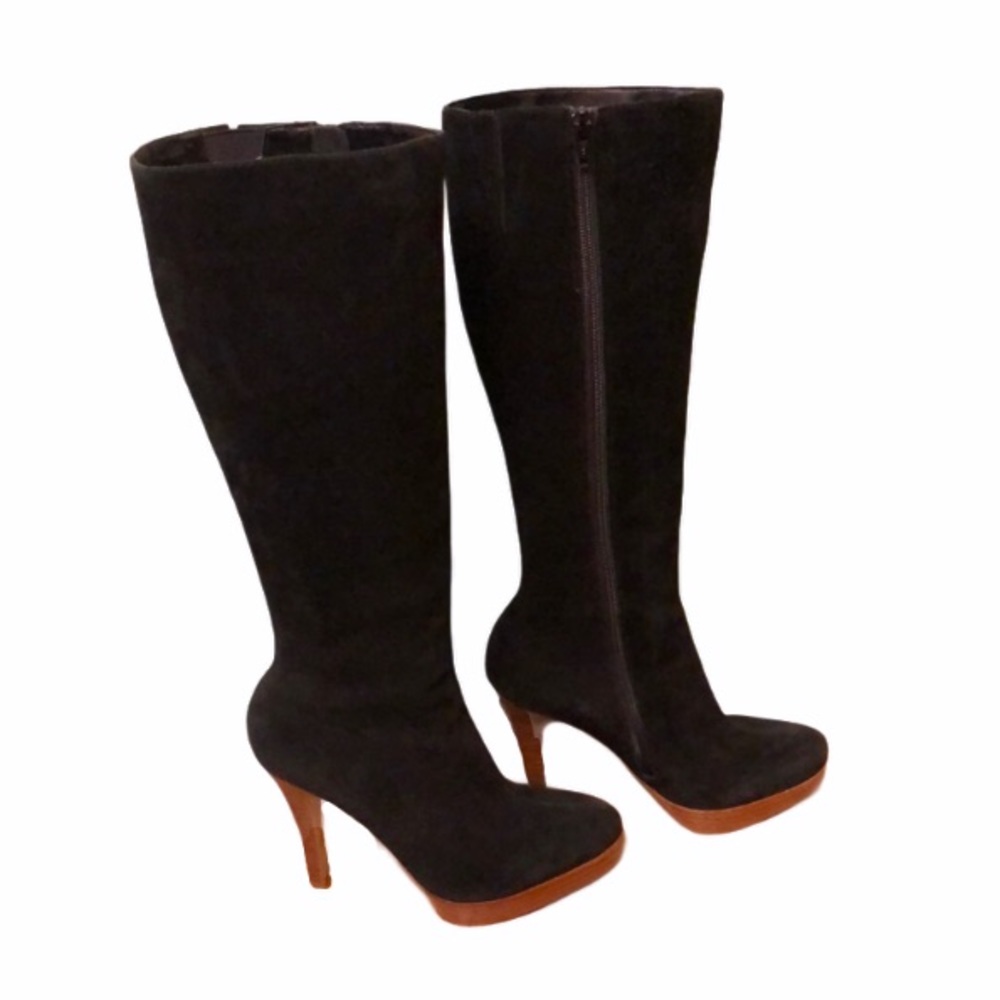 Bakers Lexi black suede 4 inch heel boots size 5.5M